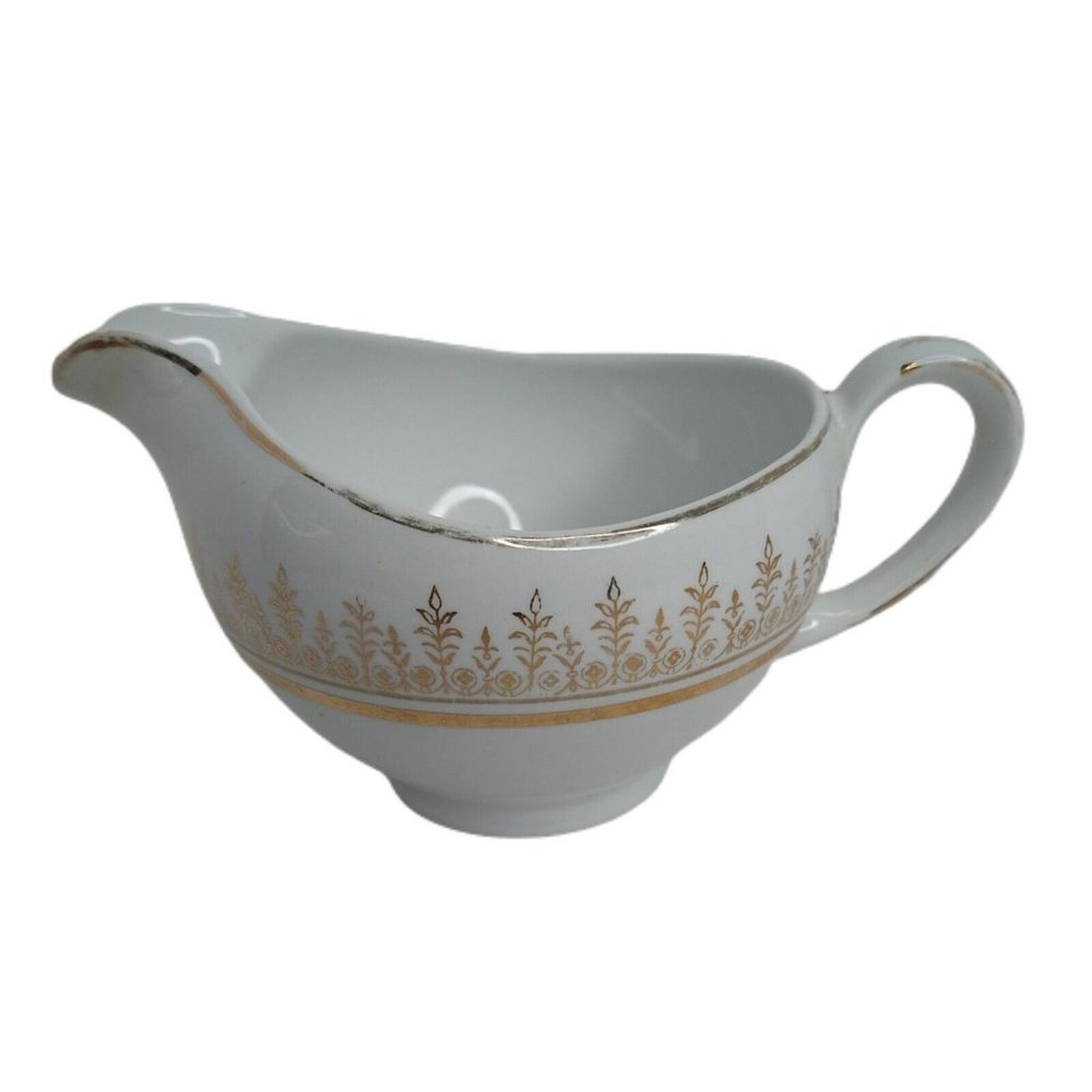 Alfred Meakin England Glo-White Creamer 22 K Gold Trim READ